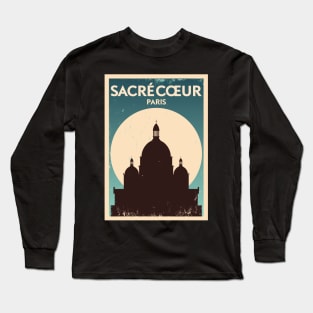 Sacre Coeur Paris Poster Design Long Sleeve T-Shirt